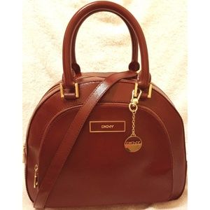 Donna Karen cranberry leather convertible